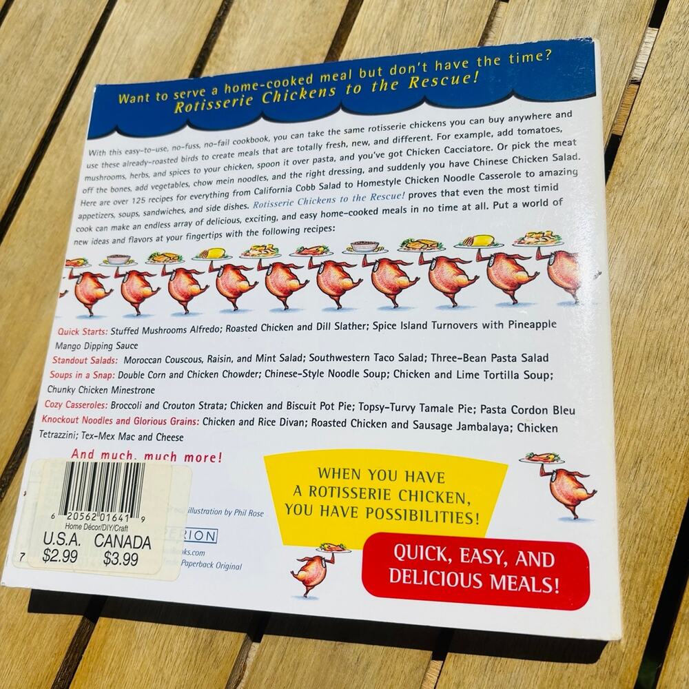Quirky Rotisserie Chickens to the Rescue Cookbook Funny Beginner Cook Gift - Picture 2 of 5